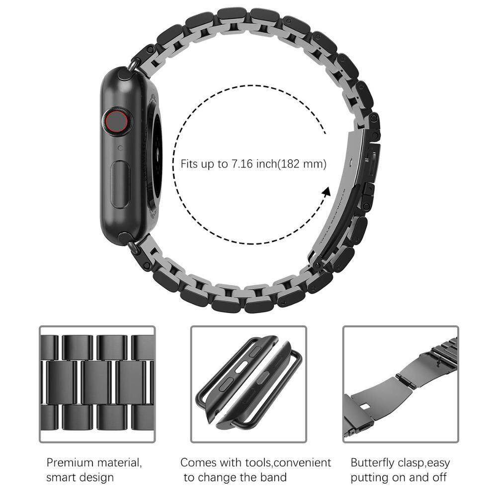 Stainless Steel Strap For Apple Watch 46mm Ultra 49mm Metal Wristband Bracelet For IWatch 10 9 8 5 4 SE 42mm Watchband