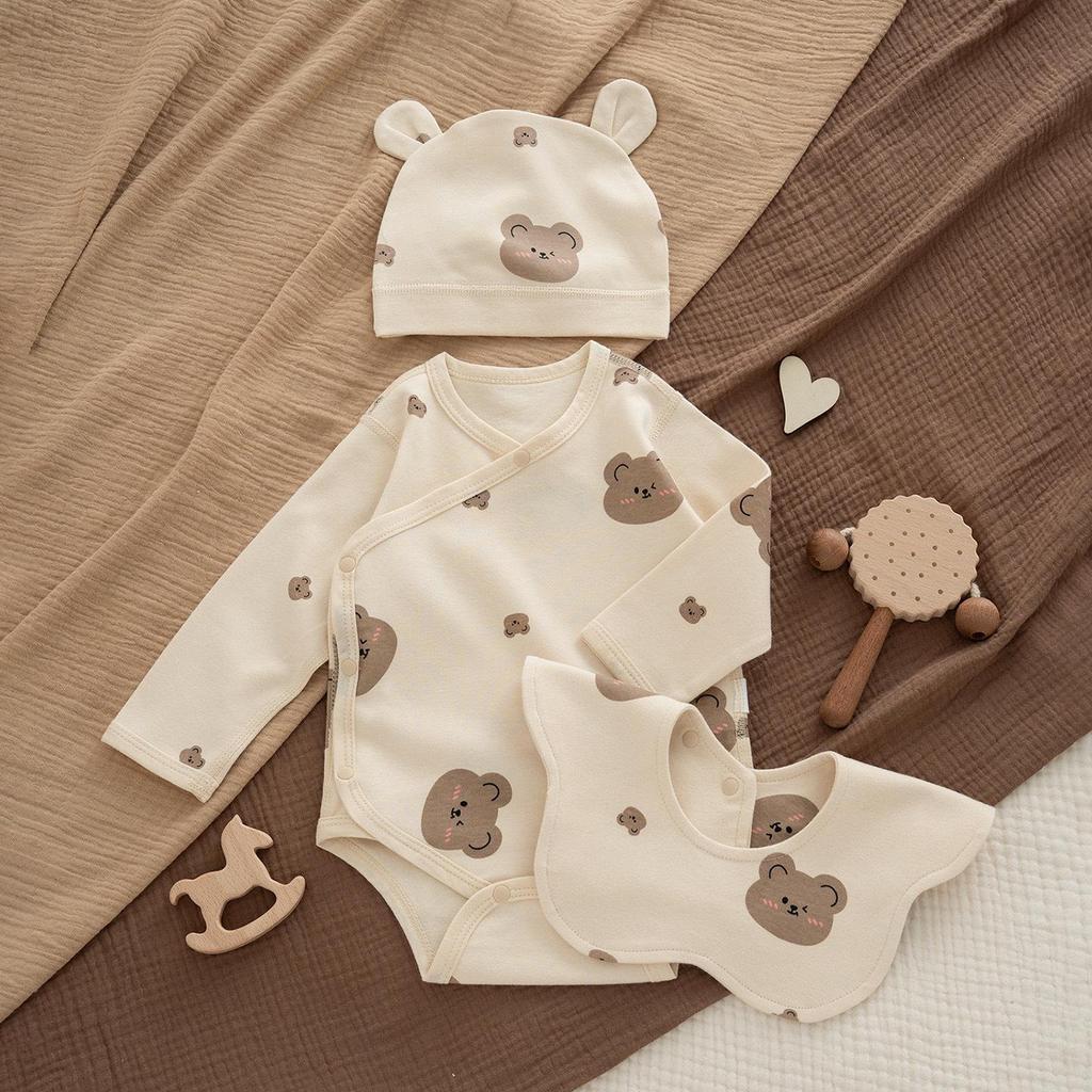 Jesienne bawełniane pajacyki dla niemowląt w stylu skandynawskim z motywem żołędzi: Dziecięca bezszwowa zimowa warstwa bazowa