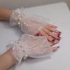 Short Pearl Lace Wrist Fake Sleeves Bride Decorative False Cuff Tulle Item Nail Art Take Picture Background Nail Photo Equipment