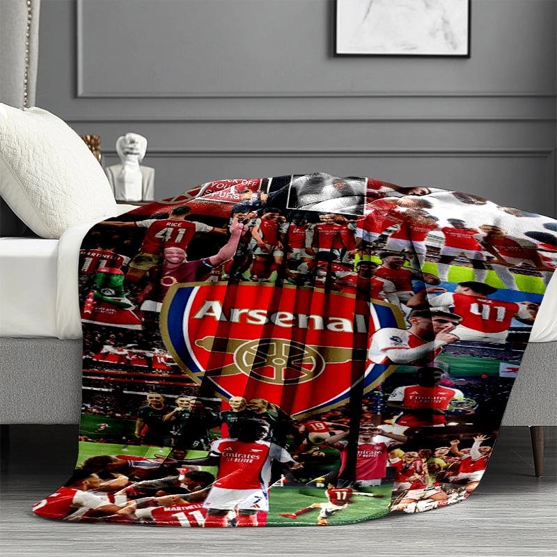 Coperta Stampata Arsenal F.C. - Morbida e Confortevole, per Camera da Letto, Viaggio, Divano, Decorazione Casa - Regalo di Compleanno Natale per Amico