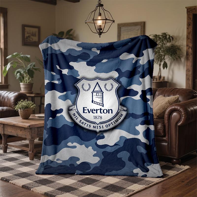 Everton Football Print Flannel Blanket Soft Warm Sofa Bed Throw Blanket For Home Office Bedroom