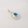Swiss Blue Topaz Gemstone 925 Sterling Silver Jewelry Statement Designer Pendant 1.40" For Her PP-19-8