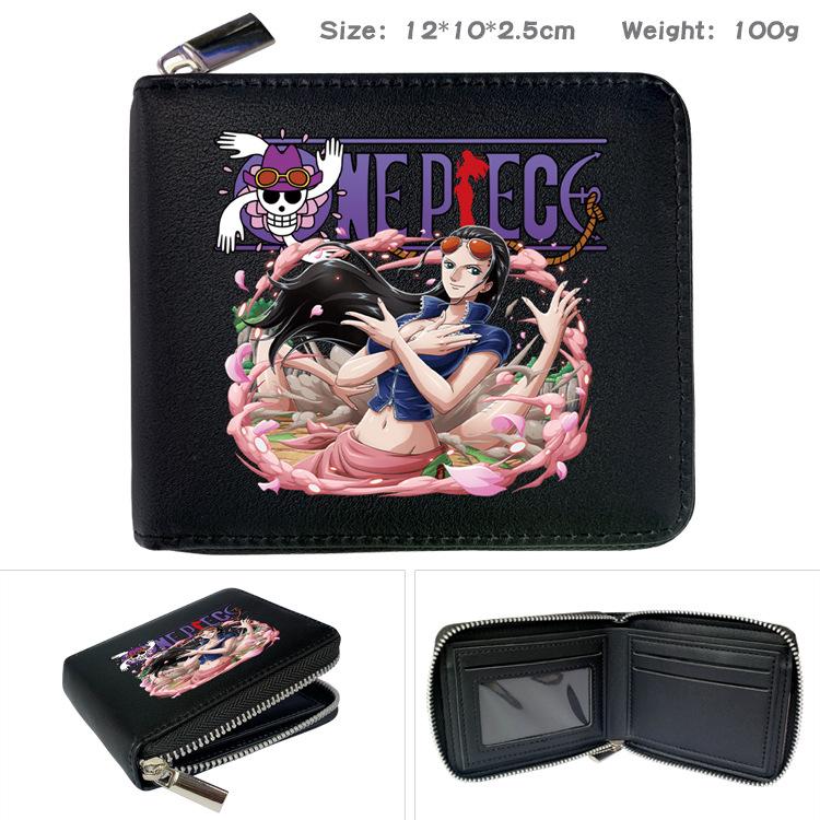 One Piece Anime Reißverschluss PU Geldbörse Luffy Aufdruck Kurzes Münzfach Kartenhalter