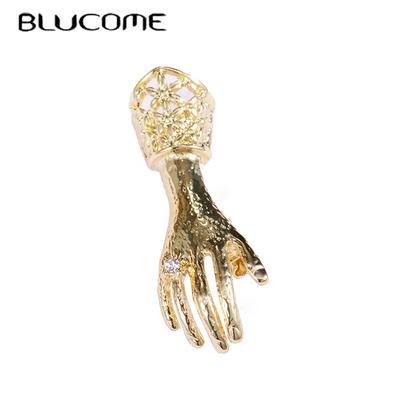 Mode Hand Form Broschen Silber Farbe Kleidung Kragen Clip Frauen Männer Reise Souvenir Brosche
