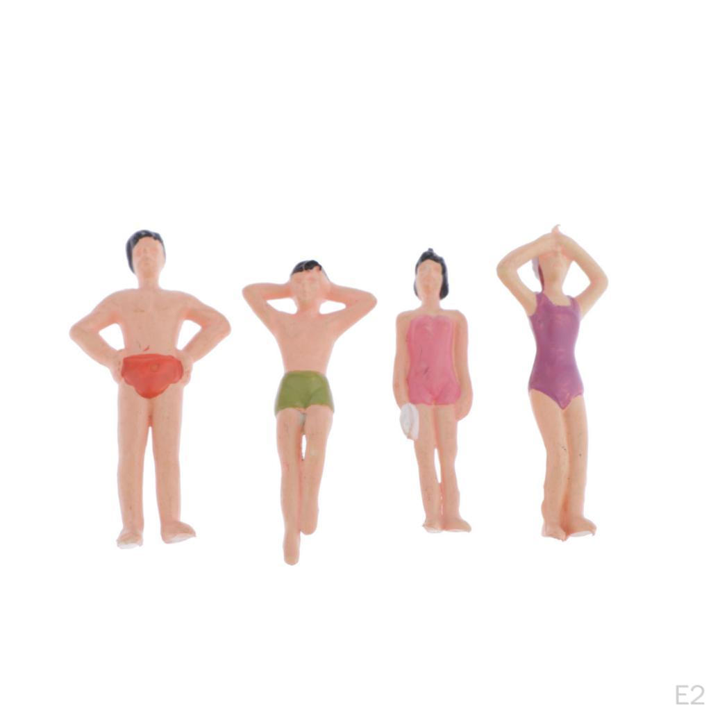 20pcs 1:50 Scale Colorful Figures, Model Trains Scenery S HO for Miniature Scenes, Diorama
