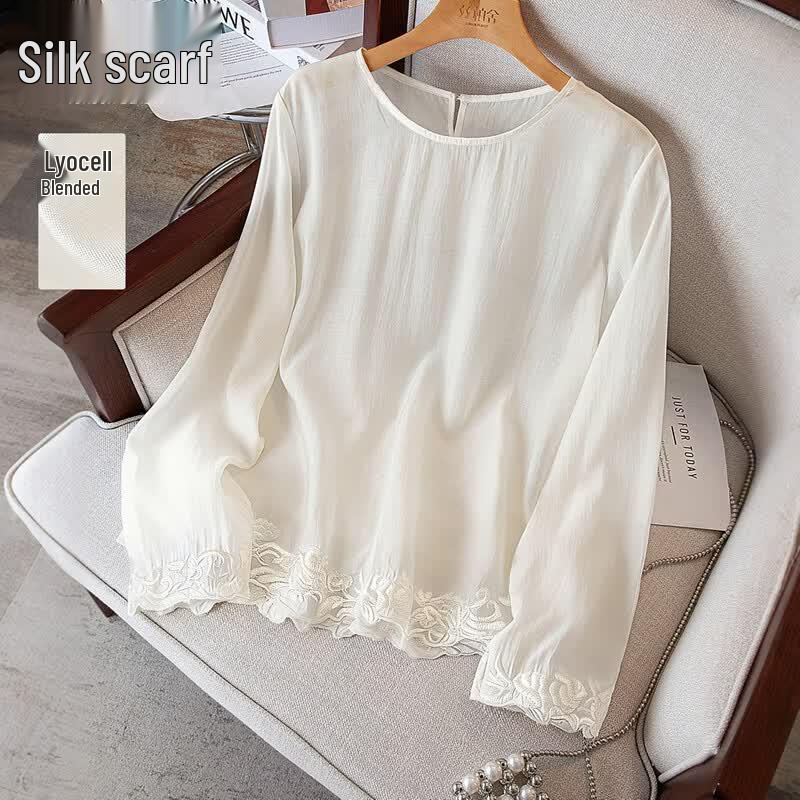 Women s Lyocell New Chinese Style Loose Long Sleeve Blouse XXL