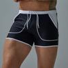 Männer Sommer Schwimmen Lkw Mid-rise Kordelzug Patchwork Farbe Tasche Schwimmen Shorts Schnell Trocknend Stretch Strand Surfen Shorts