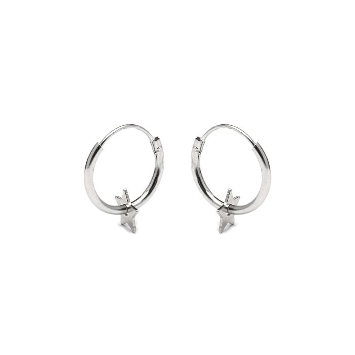 Boucles D'oreilles Luxenter En Argent 925 Plaqué Finition En Rhodié Largeur 5,7mm - Essential