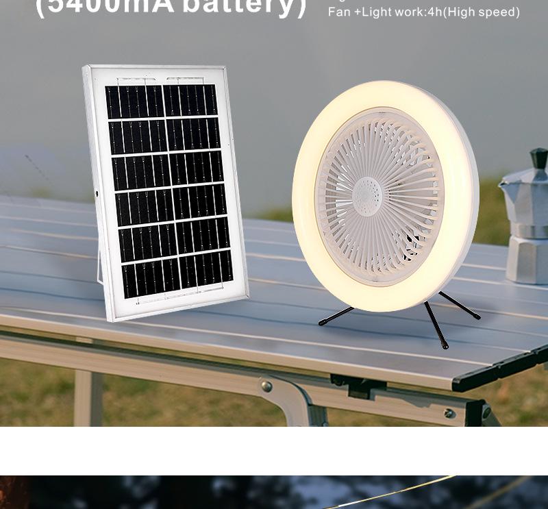 Nordic Minimalist Solar-Powered Multi-Function Camping Fan Light