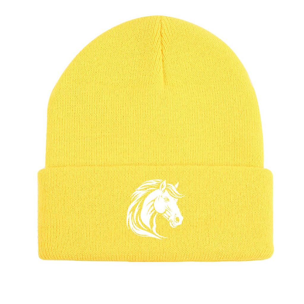 White Wolf Winter Knitted Cap Beanie, Animal Skull Cap Elastic Stretchy Headwear Headwear Knit Hat Beanie