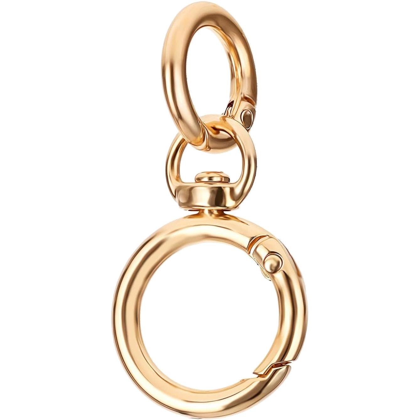 

10Set Round Spring Snap Carabiner Clip O Rings Swivel Trigger Hook Metal Clasps Keychain for Handbag Lanyards DIY Crafts 1pc золотий