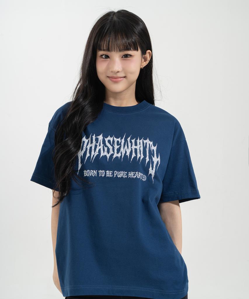 Peijeuhwaiteu [Phase_2] Crackle Metal Tee_Dark Blue / 8802026-St11