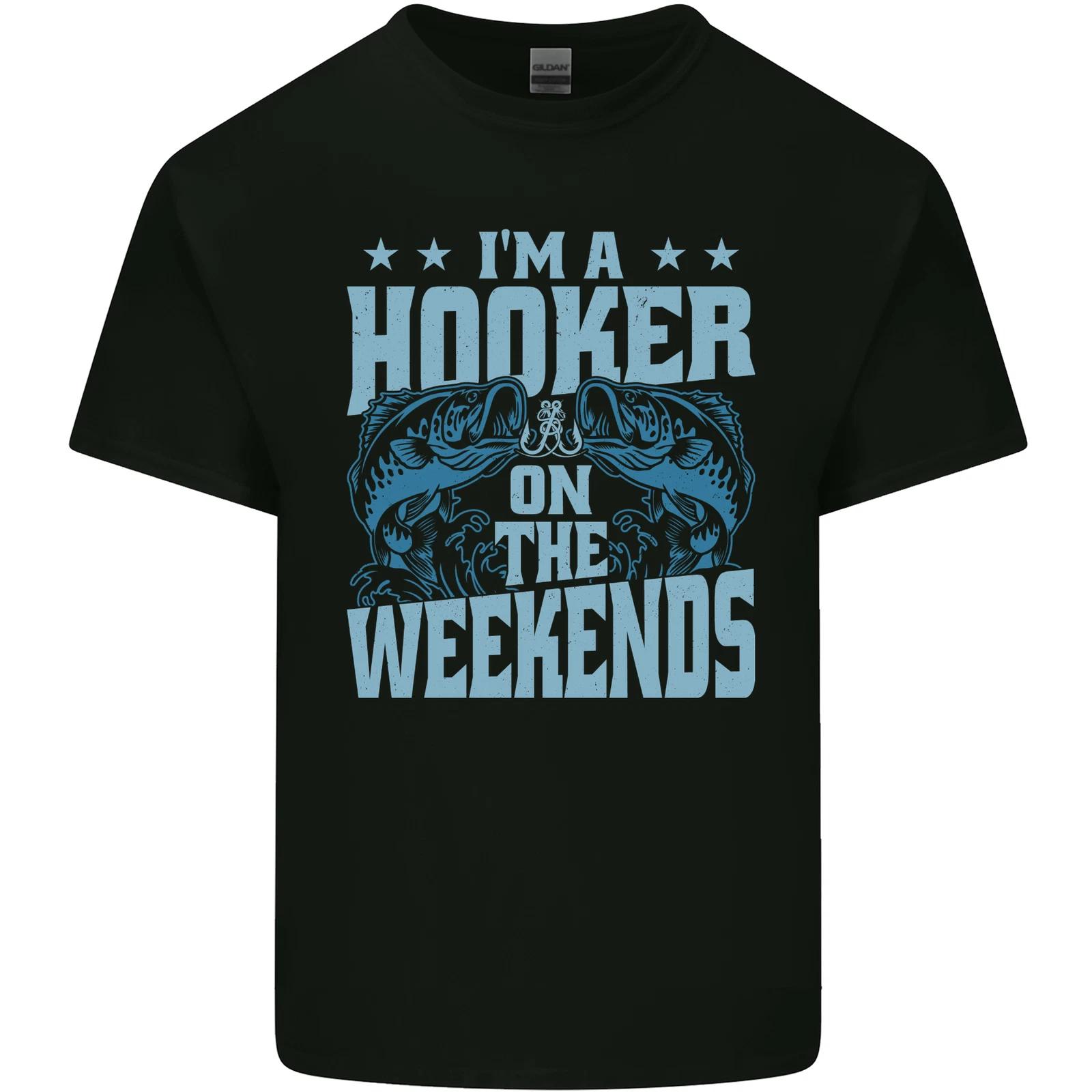 I m a Hooker at the Weekends Funny Fishing Kids T-Shirt Childrens L