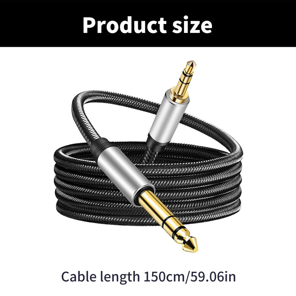 1/8 To 1/4 Stereos Cable 3.5mm TRS To 6.35mm Music Cable Guitar To Male Cord Nylon Braideds for Laptop Home Theater