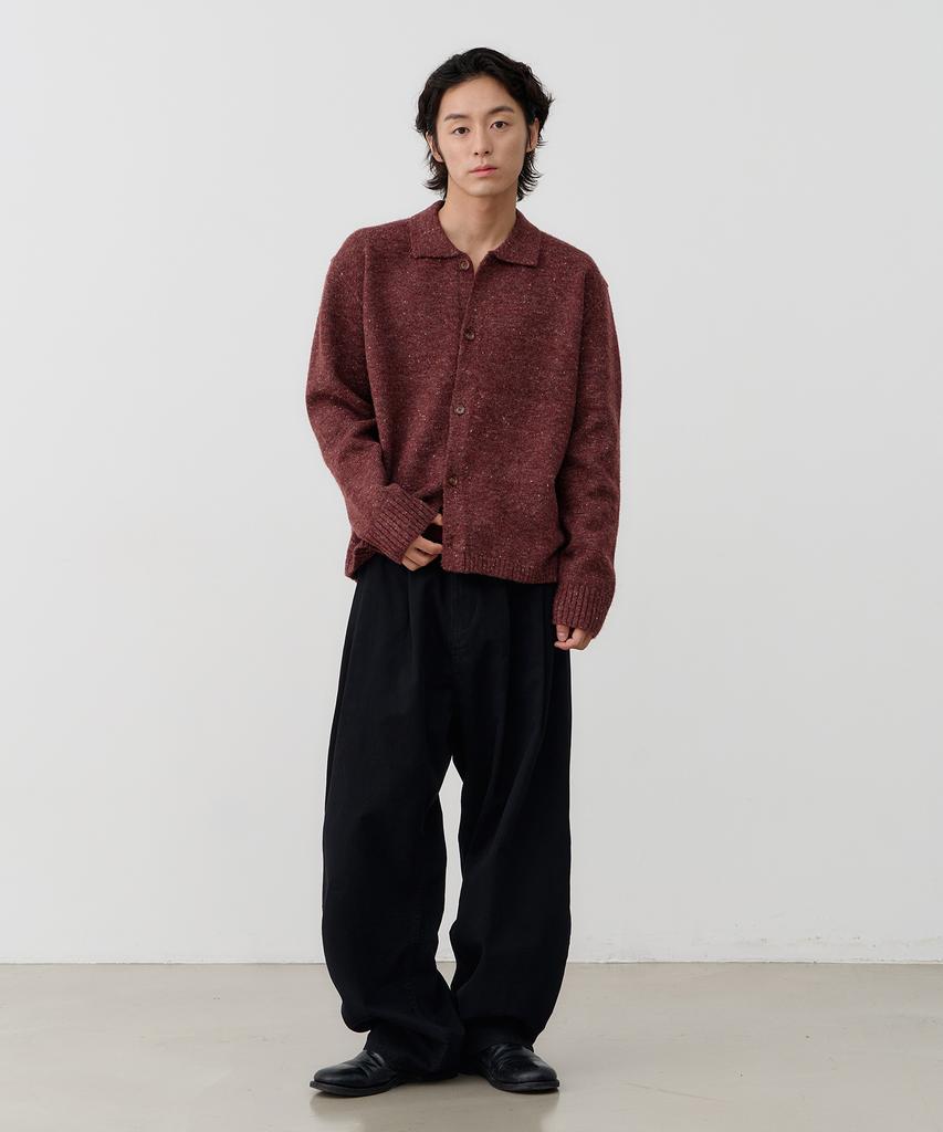 KNOUUN Wide Tapered Chino Pants (Black)