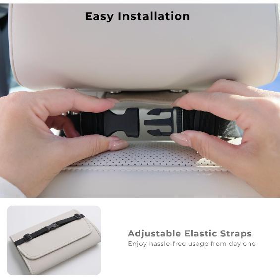 Car Tissue Holder, Ompellus Premium PU Leather Tissue Box Holder For Car Seat Back, Extra Large Tissue Box Cover Rectangle Fits For Regular Size