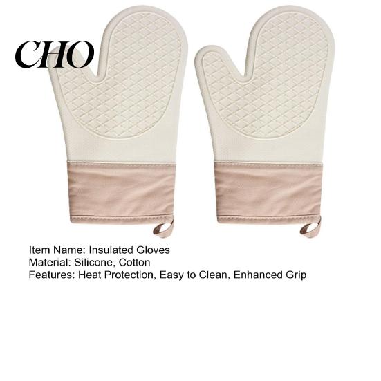 Grill Heat Resistant Gloves 2Pcs Silicone Oven Mitts High Temperature Kitchen Non-Slip Lined Boiling Water Machine Washable for Baking Grilling