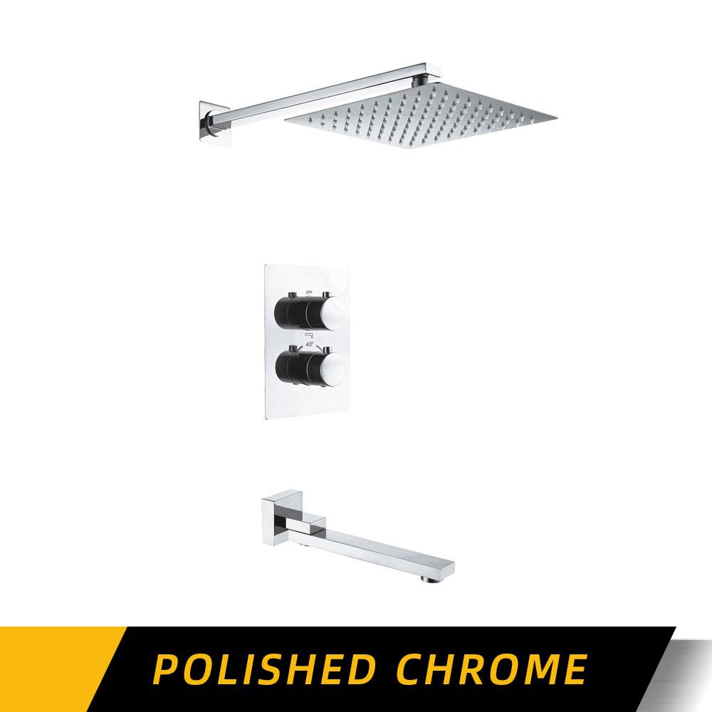 

8-16 дюймовый термостатический смеситель для душа с 2 ручками, матовый черный смеситель для душа, встраиваемый настенный квадратный смеситель для душа 8 inch