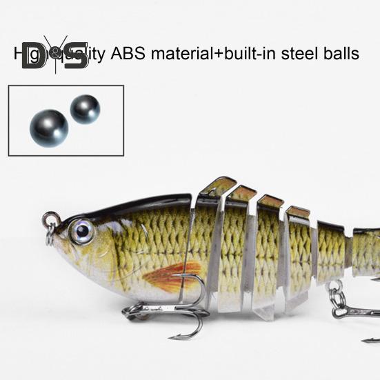 10CM/15.3G Multi-Jointed Fishing Lure with Hooks Realistic 7-Section Swimbait Plastic Artificial Bait Freshwater Saltwater Fishing Accessories