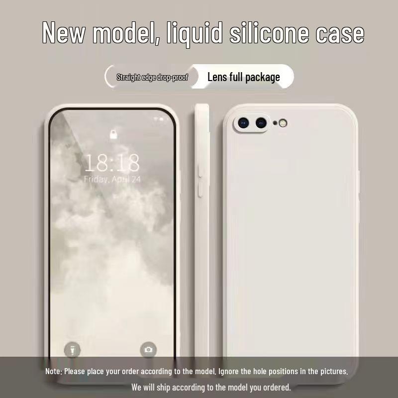 

Apple 8 Plus Liquid Silicone Full Coverage Drop-Proof Protective Case with Solid Color and Skin-Friendly Feel 8 Plus грязно-белый