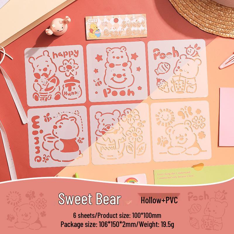 Painted Fantasy DIY Cartoon Oil Pastel Template with Hollow-out Design