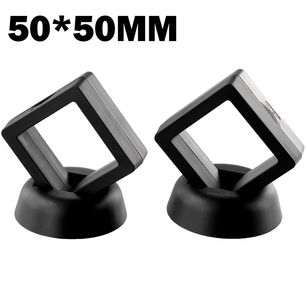 Transparent Plastic Case for 50mm Round or Square Medals Stamps Keepsakes with Floating Effect Between Two Films