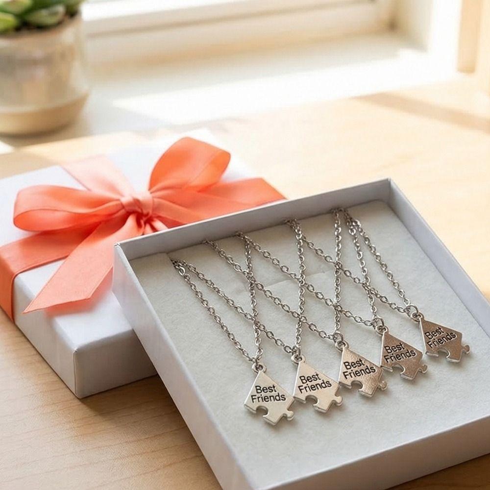 Zinc Zinc Alloy Best Friend Necklace Silver Multi-person Splicing Necklace Friendship Necklace  Unisex