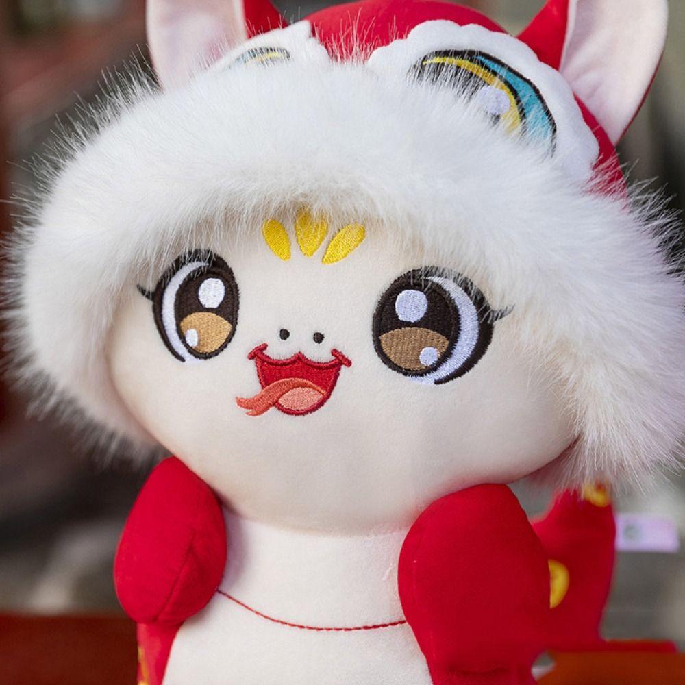 The God of Wealth Wealth Snake Year Mascot Toy Big Eyes Lucky Snake Doll keychain Girls Toys