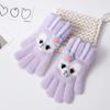 5-12 Years Winter Children Girl Knitted Warm Soft Cartoon Rabbit Full Finger Outdoor Lovely Girl Gloves