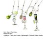 Women Necklace Cocktail Glass Shape Charm Necklace with Olivine Inlay Adjustable Length Weddings Parties