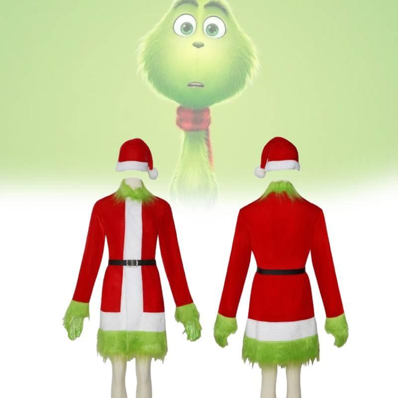 Festive Grinch Cosplay Costume For Christmas Parties Fun Velvet Fabric Unisex Sizes Xs To Xxxl