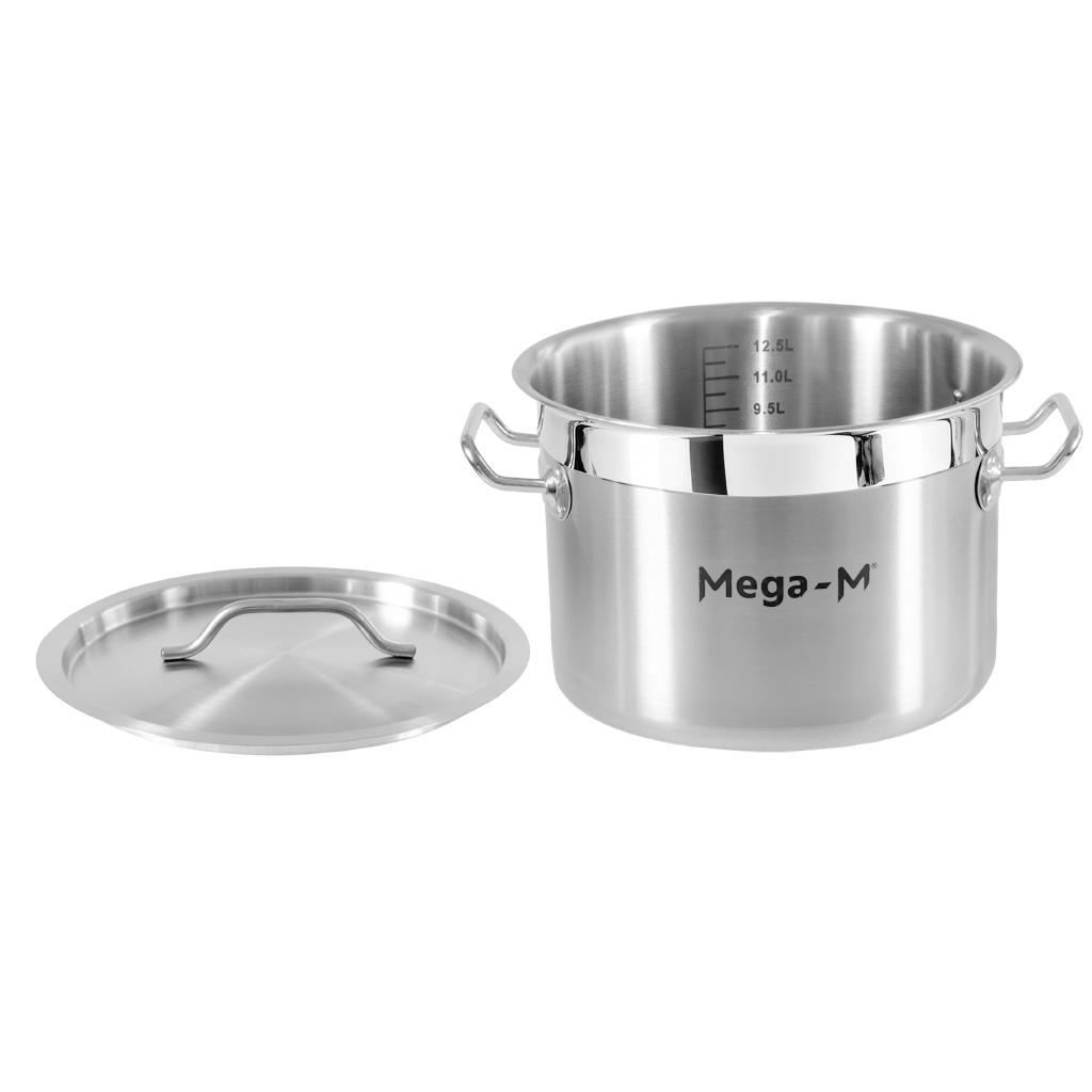 Medium Catering Pot With Lid Mega-M Pro 14L Dia. 30 Cm X H 20 Cm N