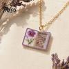 Talos Women Birth Flower Necklace, Floral Book Pendant January To December Month Gift for Wife Girlfriend