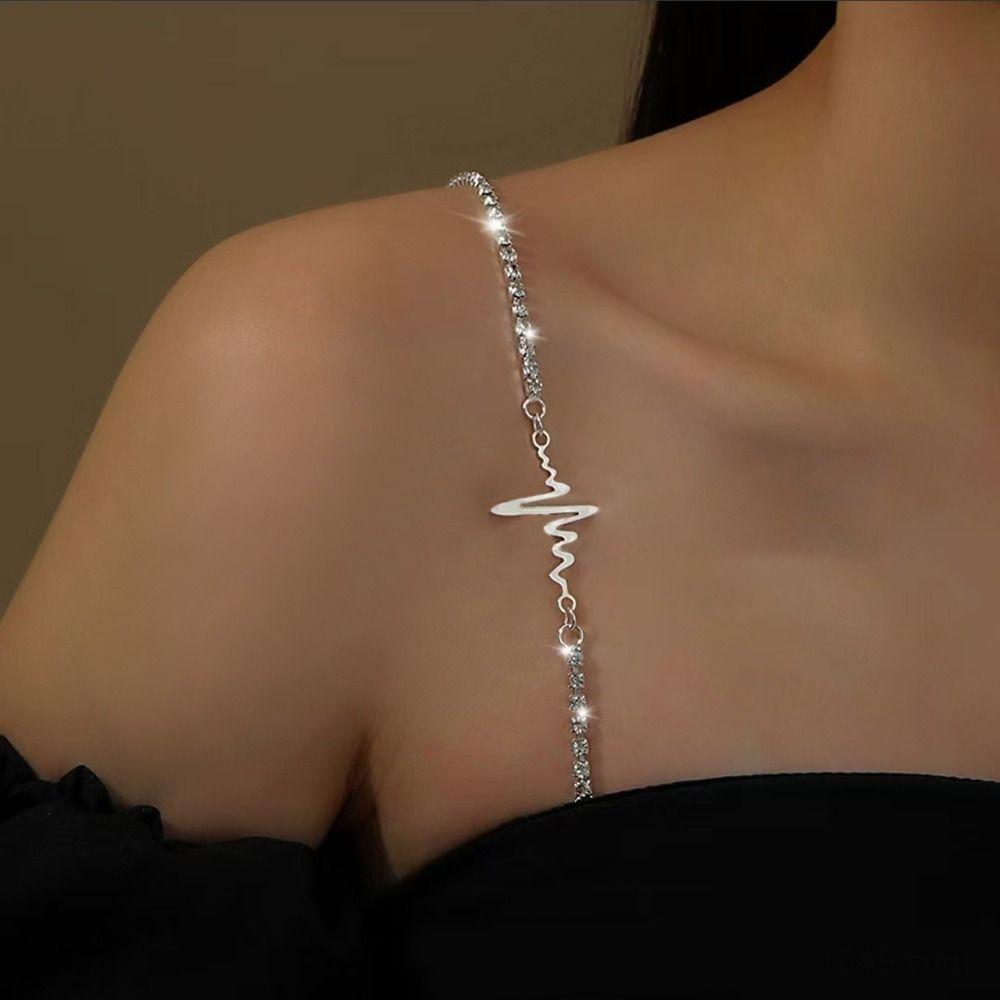 Non-Slip Rhinestone Bra Straps Sexy Off-the-shoulder Adjustable Bra Shoulder Belts Removable Decorative Underwear Shoulder Strap