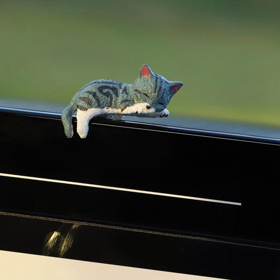 Χαριτωμένο Φιγουρίνι Γάτας Διακόσμηση Οθόνης Υπολογιστή Μίνι Ρητινένιο Στολίδι Γάτας Διακόσμηση Ταμπλό Αυτοκινήτου για Σπίτι Γραφείο Γραφείο Διακόσμηση Αυτοκινήτου