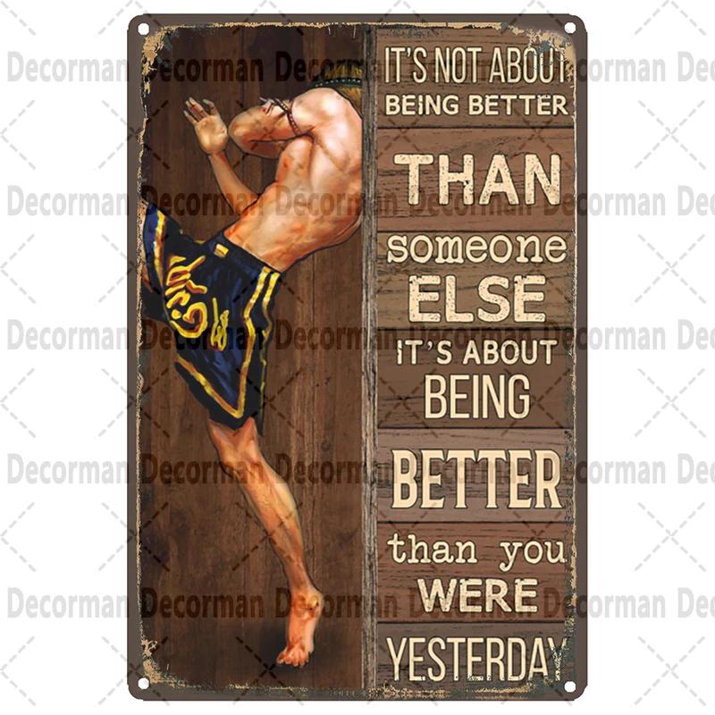 [ Mike86 ] Muay Thai Blechschild Wand Haus Boxen Thailand Metall Poster Kunst Malerei Kneipe LTA-3188 20*30 CM Vintage Dekoration