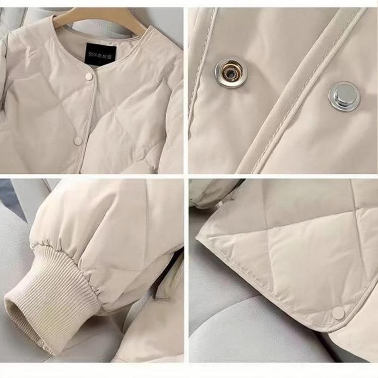 Women Fashion Coat Office Lady Tops Autumn Winter Solid V-Neck Thin Long Sleeve Single Breasted Parkas with Pockets