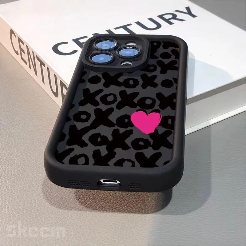 Black Lips Kiss Print Soft Silicone Phone Case For iPhone 15 Pro Max 16 14 13 12 11 Pro Max 7 8 Plus X XS XR Shockproof Cover