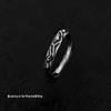 Men's Stackable Vintage Distressed Open Finger Smile Ring Anti-Thai Silver.