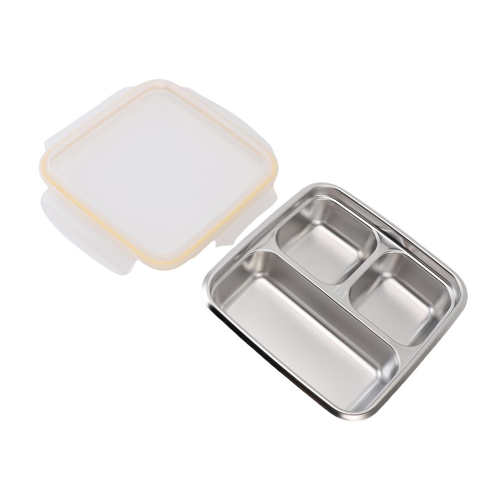 Outdoor Picnic Stainless Steel Food Container 1200m Capacity Lunch Box with Divided Compartments