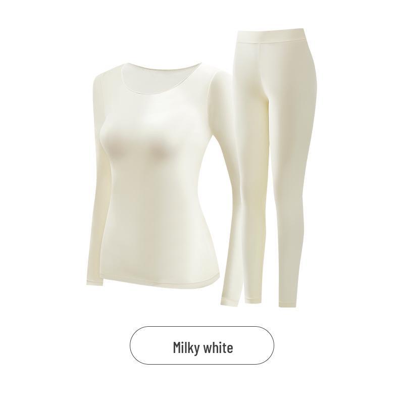 Women's Seamless Long Sleeve Thermal Set with Hyaluronic Acid for Autumn