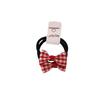 Red Plaid Bow Hair Clip & Tie Set - Gentle on Hair, Cute Jewelry