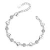 Ocean Heart Blue, White & Purple Diamond Bracelet for Women - Niche Design Light Luxury Jewelry Set