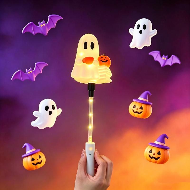 Halloween Led Glow Wands With Cartoon Designs Flashing Lights For Kids Trick Or Treat Halloween Party Favors