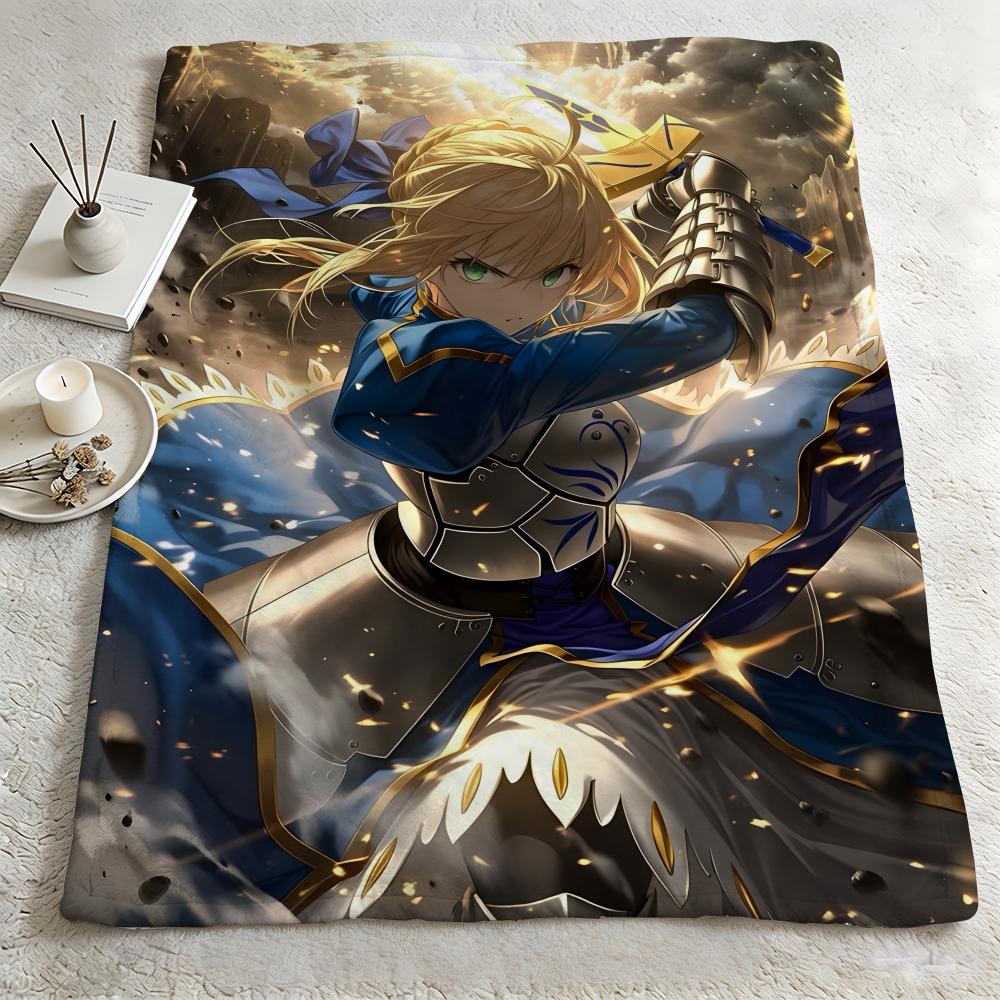 Game FFate Grand Orderr Throw Warm Soft Flannel Blanket Multiuse for Sofa Bed Camping Travel Nap