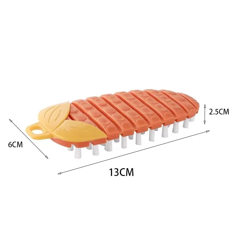 Carrot Brush Kitchen Cleaning Tool Silicone Dishwashing Brush Crevice Brush Fruit and Vegetable Cleaning Brush Bendable Brush