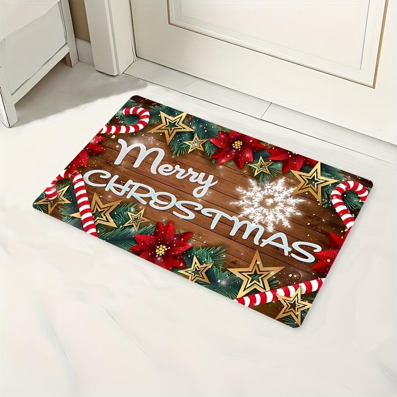 Christmas Theme Entrance Mat Entrance Decoration Non Slip Wear Mat Holiday Atmosphere Decoration