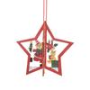 Christmas Wooden Pendants For Xmas Tree Glass Decorations Snowflakes Bell Pendant 3D Red bells/stars/christmas Ornaments In Mini