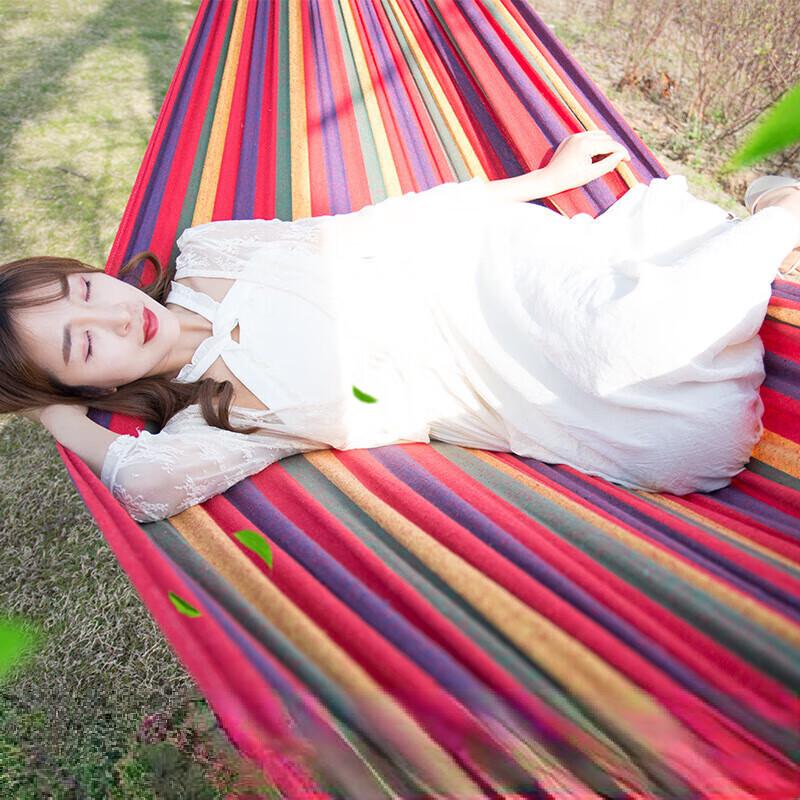 UOSU Anti-Tip Rainbow Canvas Hammock