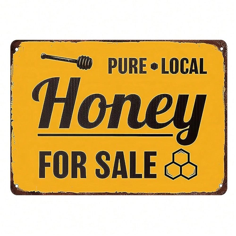 Vintage Metal Tin Sign Honey Advertisement Retro Wall Decor Bar Cafe Garage 20x30